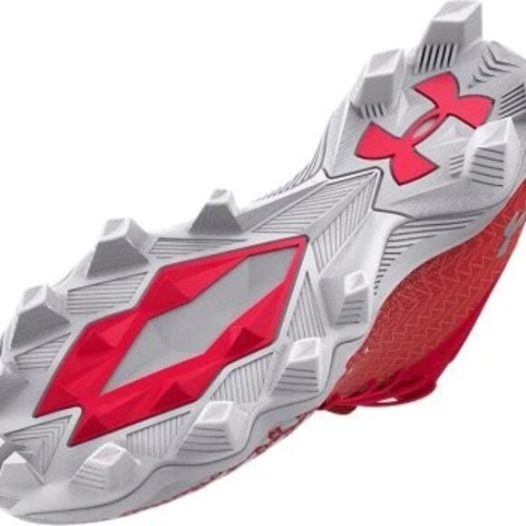 New with Tags (NWOB) Under Armour Spotlight Fran 3.0 Cleats – Red White Metallic - Picture 6 of 6